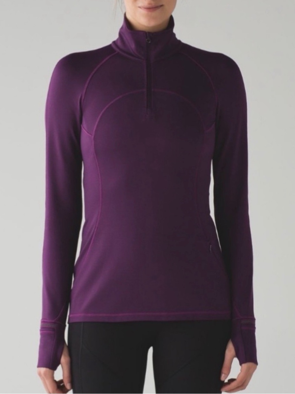 lululemon athletica Deep Purple Quarter-Zip Performance Pullover in size 8